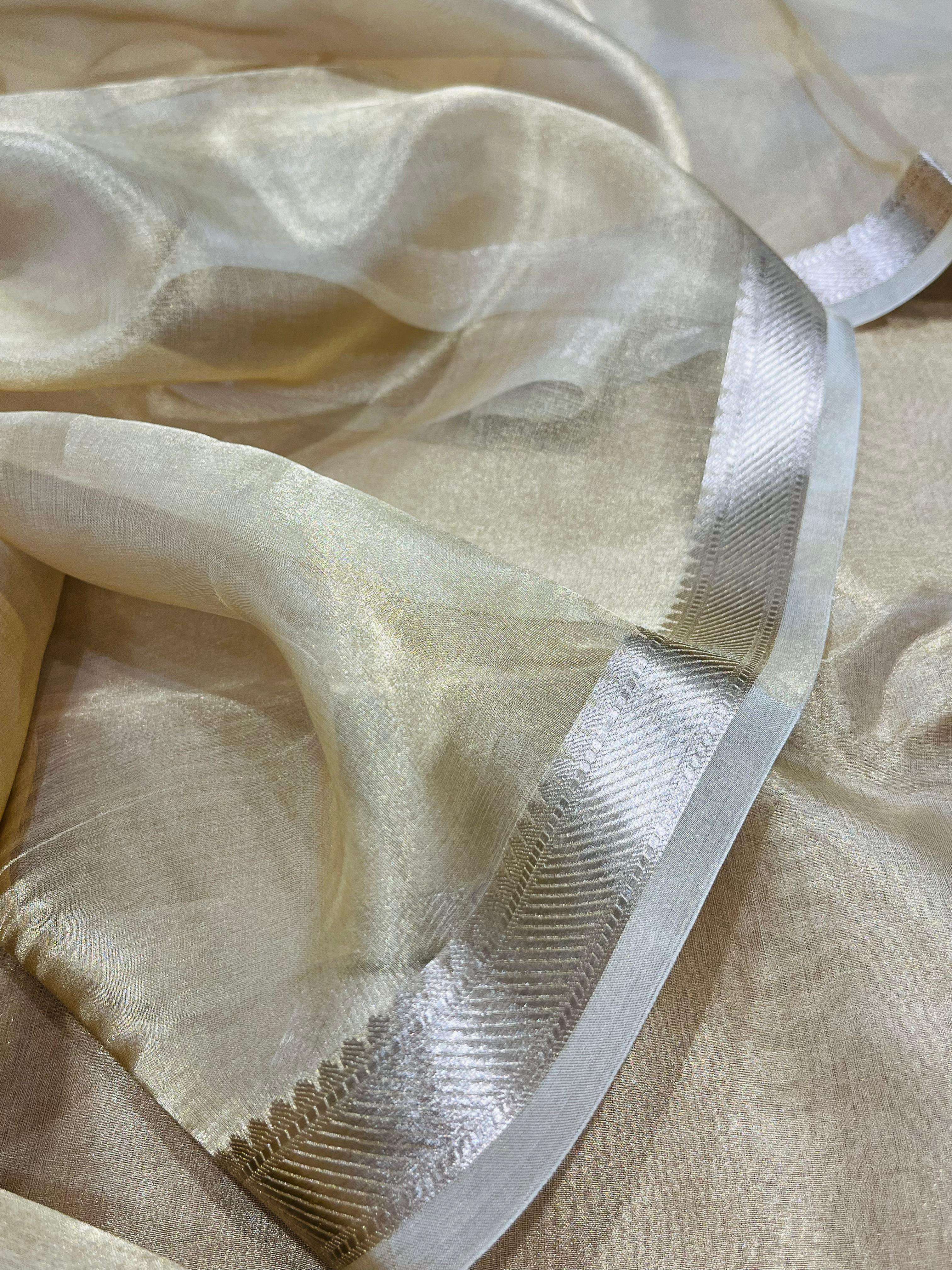 K.R KASAT - Beige Tissue Fabric